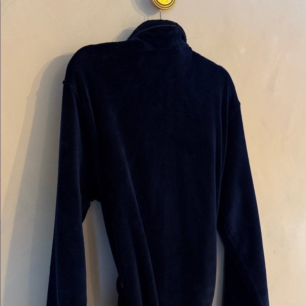 Ralph Lauren Men’s Plush Navy Robe with Embroidered Logo - Small - Picture 3 of 6